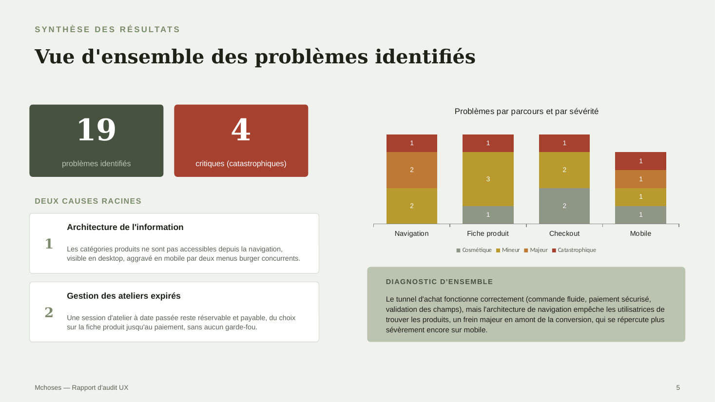Rapport d'audit, synthèse